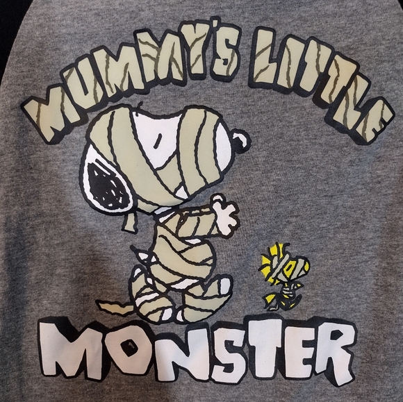 Peanuts Snoopy Mummy's Little Monster Halloween Long Sleeve Tshirt - Picture 3 of 7